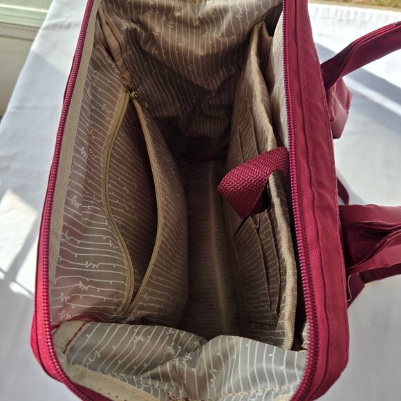 Samantha Brown Army Burgundy Travel Backpack - Picture 7 of 11